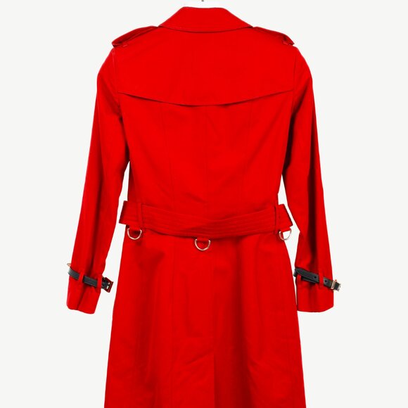 Burberry Red Cotton Belted Double-Breasted Trench Coat - Picture 2 of 16